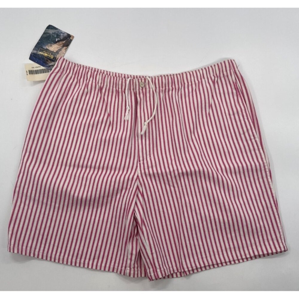 Vintage OshKosh Shorts Mens Large Red Striped Cotton Railroad Conductor NWT - Picture 2 of 16